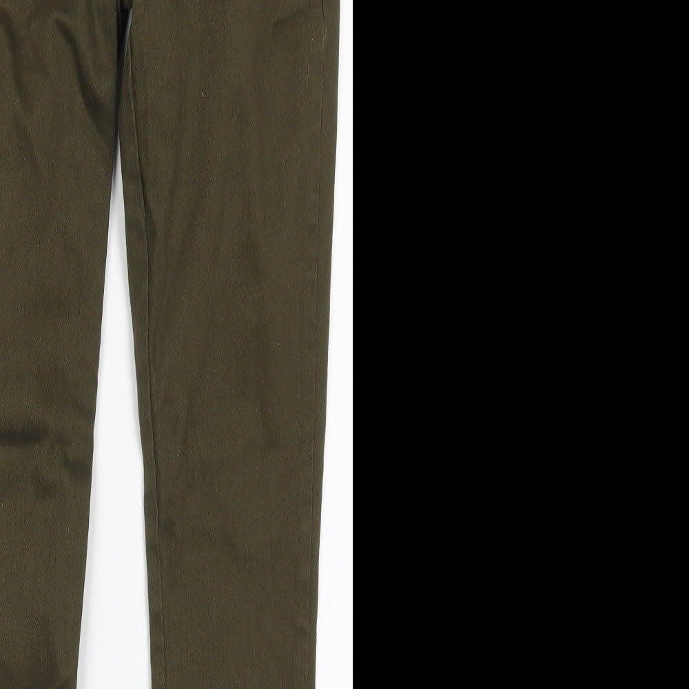 Dorothy Perkins Womens Green  Cotton Skinny Jeans Size 8 L29 in Regular Button