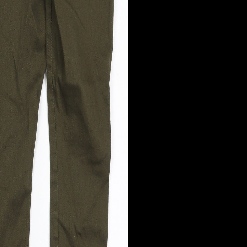 Dorothy Perkins Womens Green  Cotton Skinny Jeans Size 8 L29 in Regular Button