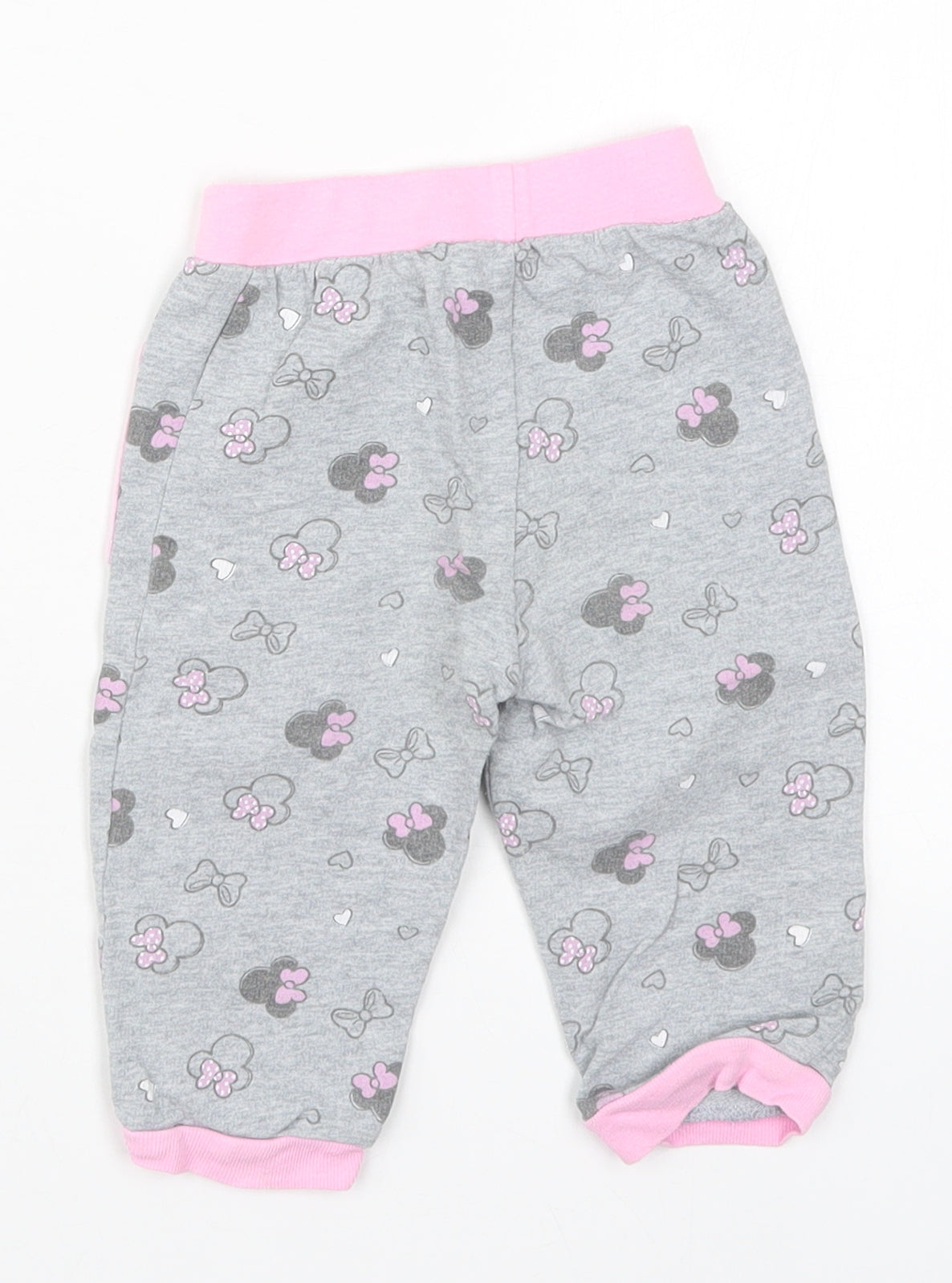 Costo Girls Grey Geometric Cotton Sweatpants Trousers Size 12 Months   - Minnie Mouse