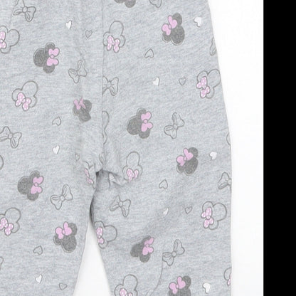 Costo Girls Grey Geometric Cotton Sweatpants Trousers Size 12 Months   - Minnie Mouse