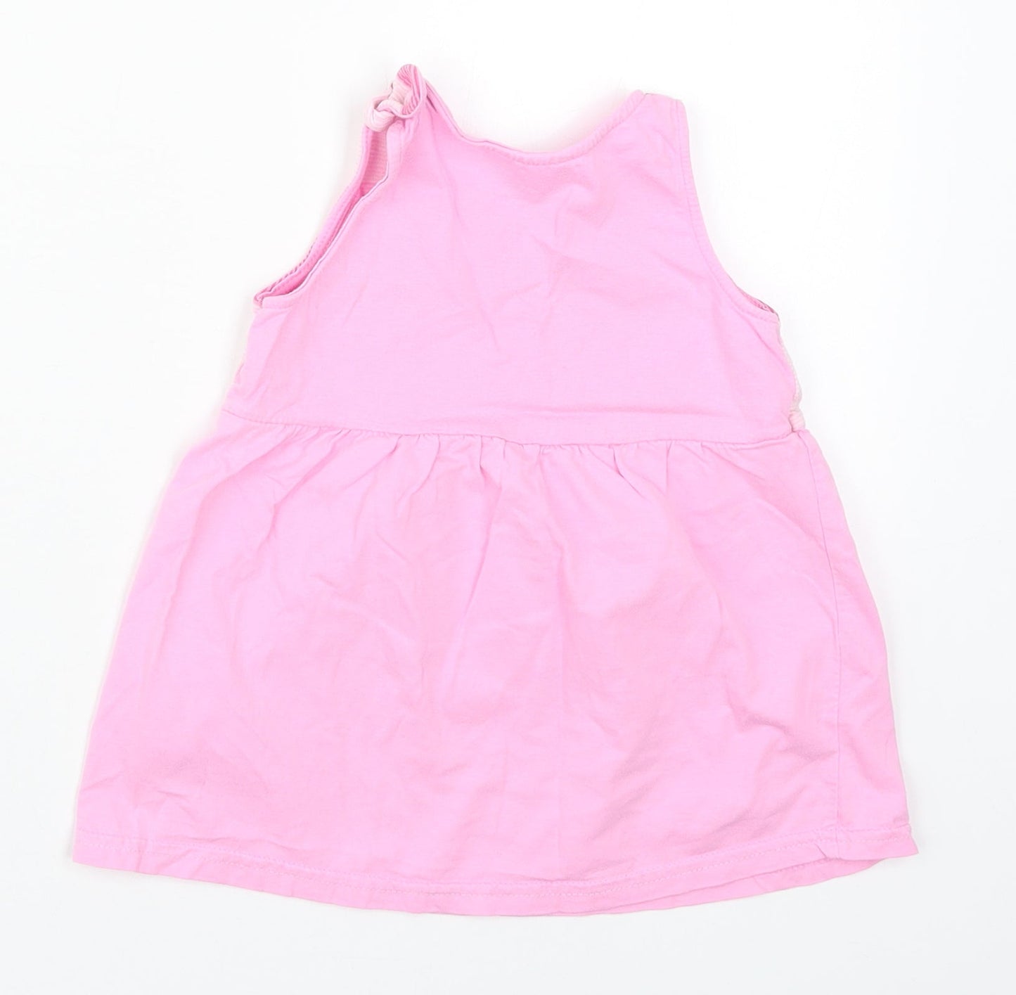 Ergee Girls Pink Striped Cotton A-Line  Size 6-9 Months  Round Neck Pullover