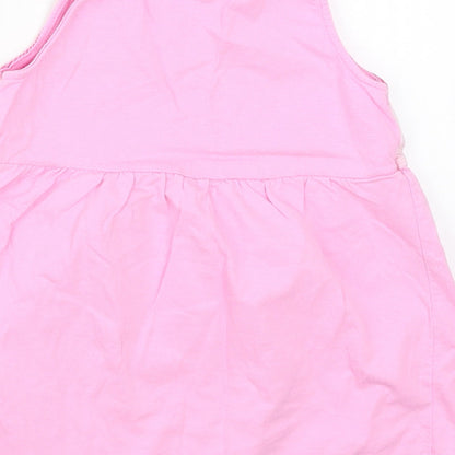 Ergee Girls Pink Striped Cotton A-Line  Size 6-9 Months  Round Neck Pullover