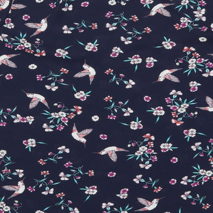 Primark Womens Black Floral Polyester Basic Blouse Size 8 Round Neck - Birds