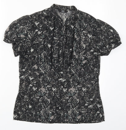 Womens UK Size 12 Marks and Spencer Black Basic Button-Up