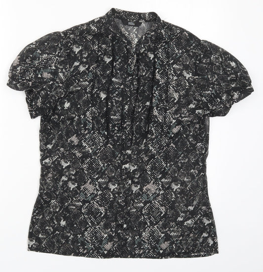 Womens UK Size 12 Marks and Spencer Black Basic Button-Up