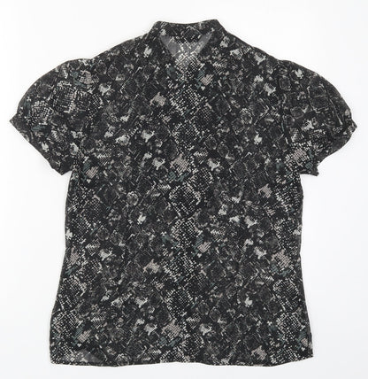 Womens UK Size 12 Marks and Spencer Black Basic Button-Up