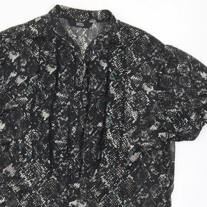 Womens UK Size 12 Marks and Spencer Black Basic Button-Up