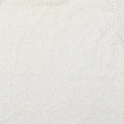 Atmosphere Womens White  Polyester Basic T-Shirt Size 10 Round Neck