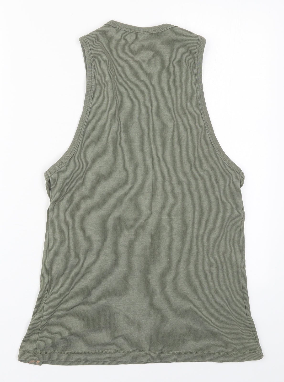Soviet Jeans Womens Green  Cotton Basic Tank Size L Round Neck
