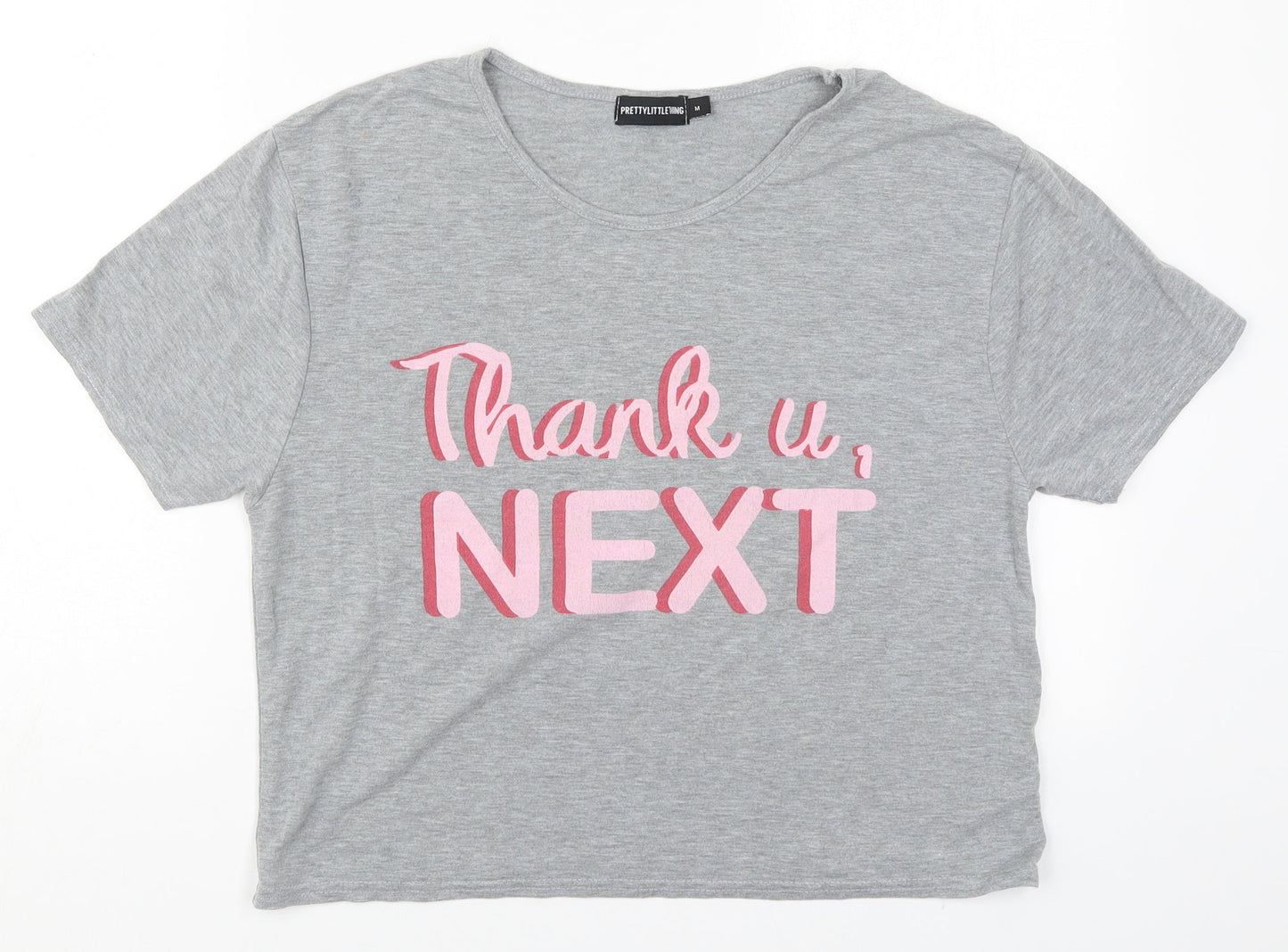 Womens UK Size M PRETTYLITTLETHING Grey Basic T-Shirt