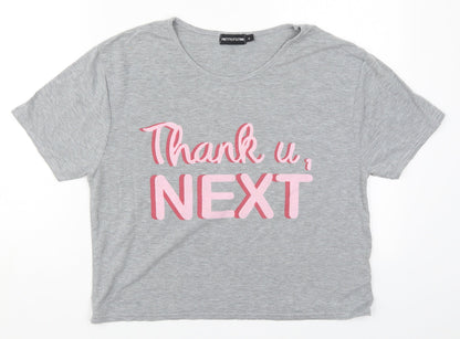 Womens UK Size M PRETTYLITTLETHING Grey Basic T-Shirt