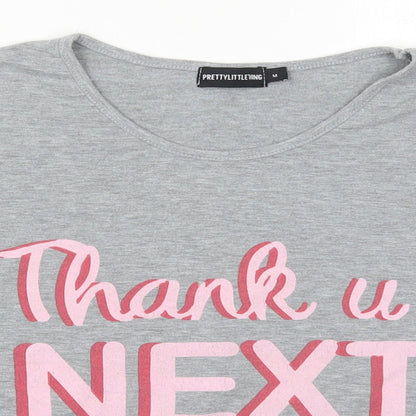 Womens UK Size M PRETTYLITTLETHING Grey Basic T-Shirt