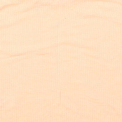 Primark Womens Orange  Polyester Basic T-Shirt Size 6 Round Neck