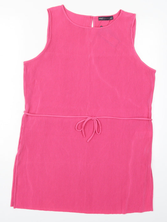 Womens UK Size 16 Marks and Spencer Pink Basic Tank