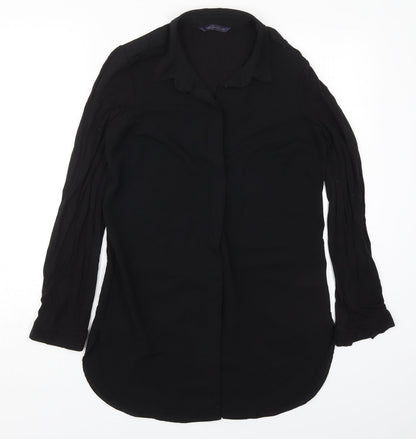 Womens UK Size 8 Marks and Spencer Black Basic Button-Up