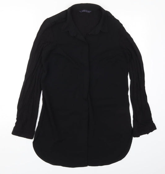 Womens UK Size 8 Marks and Spencer Black Basic Button-Up