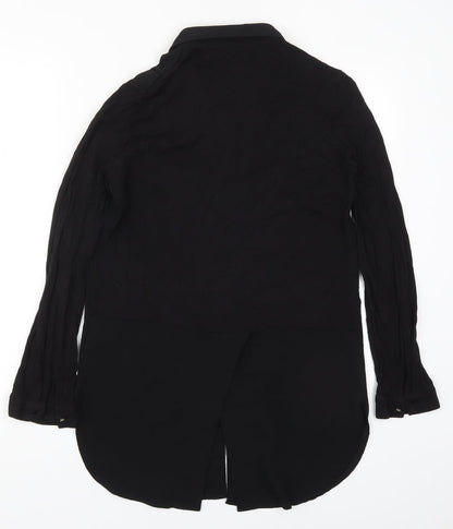 Womens UK Size 8 Marks and Spencer Black Basic Button-Up