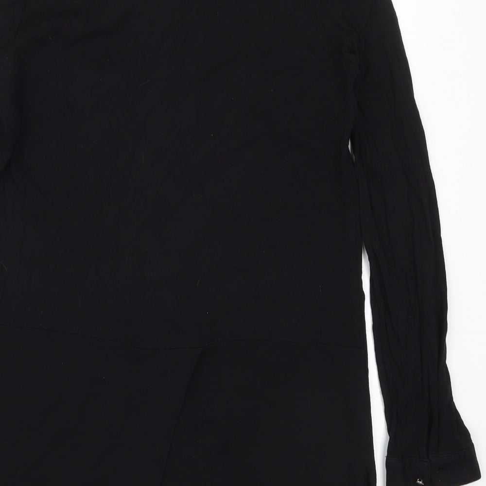 Womens UK Size 8 Marks and Spencer Black Basic Button-Up