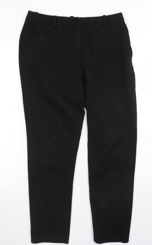 Womens UK Size 10 H&M Regular Fit Dress Pants Black Trousers
