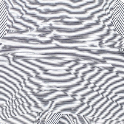 Alex & Co Womens Blue Collared Striped Polyester Cardigan Jumper Size 14