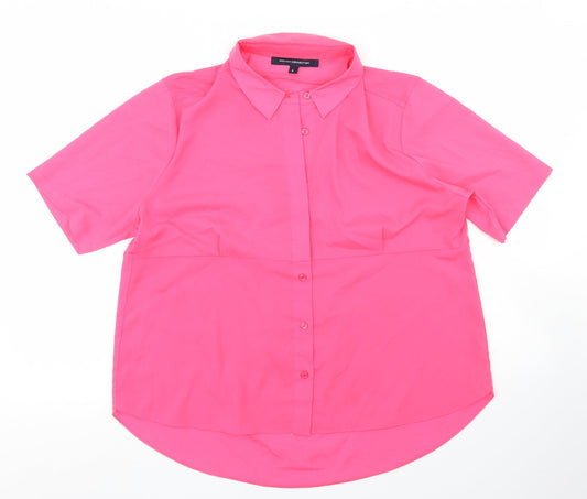 French Connection Womens Pink  Polyester Basic Blouse Size S Collared