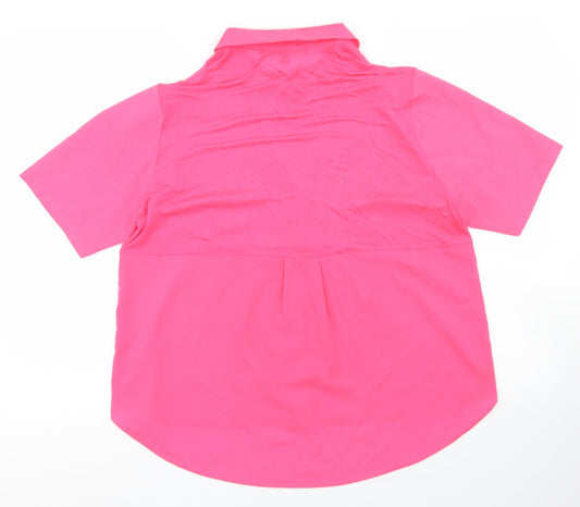 French Connection Womens Pink  Polyester Basic Blouse Size S Collared