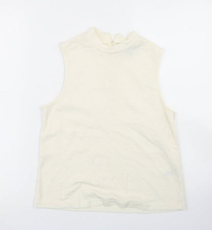 Womens UK Size 10 Topshop Ivory Basic Tank