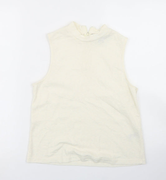 Womens UK Size 10 Topshop Ivory Basic Tank