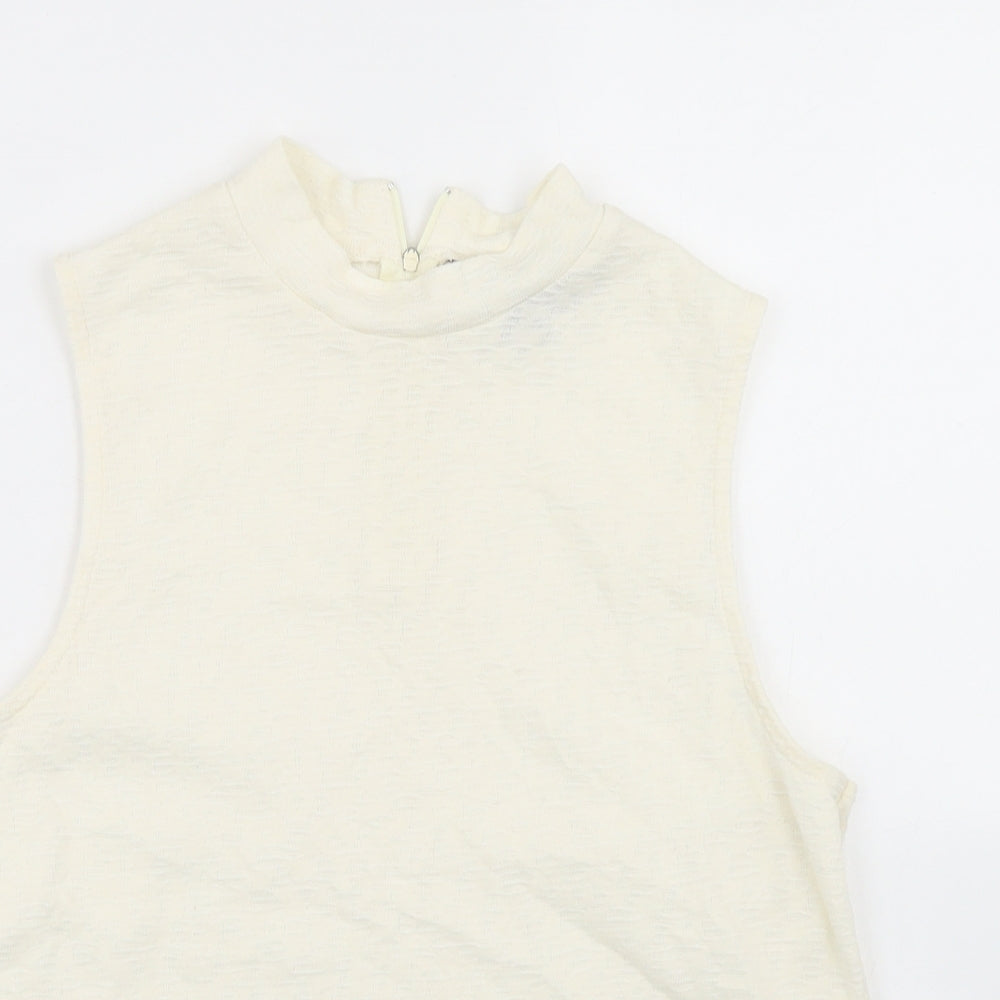 Womens UK Size 10 Topshop Ivory Basic Tank
