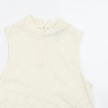 Womens UK Size 10 Topshop Ivory Basic Tank