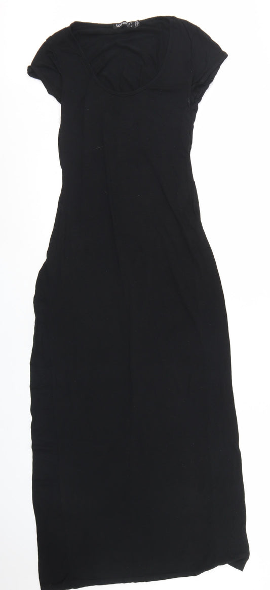 Boohoo Womens Black  Polyester Bodycon  Size 10  Round Neck