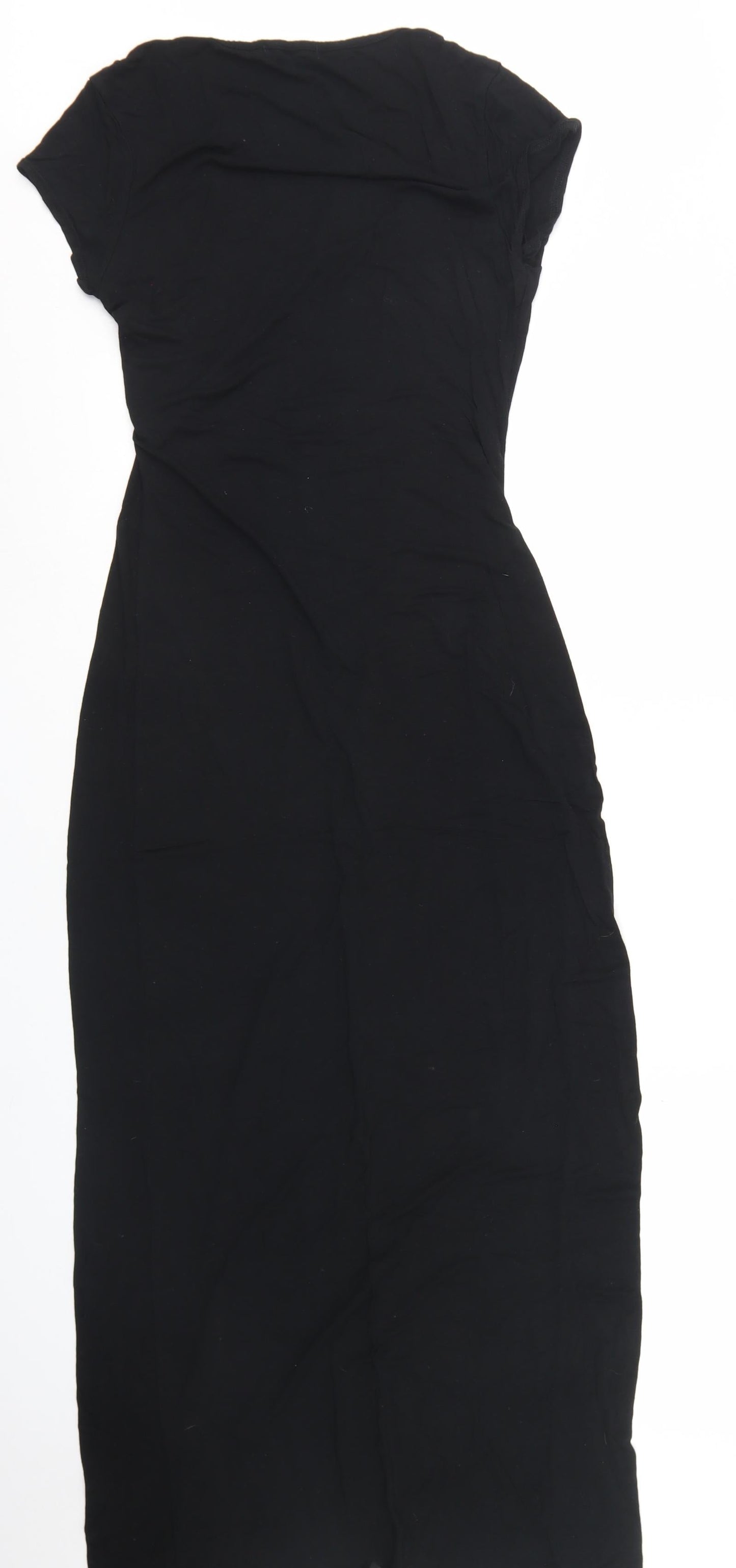Boohoo Womens Black  Polyester Bodycon  Size 10  Round Neck