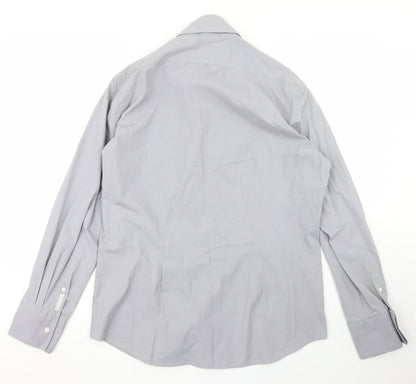 Mens UK Size L Full Circle Grey  Button-Up Long Sleeve Casual Shirt