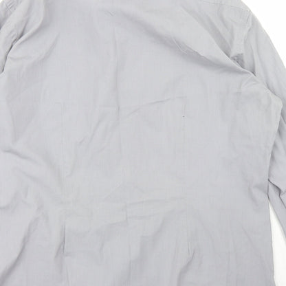 Mens UK Size L Full Circle Grey  Button-Up Long Sleeve Casual Shirt