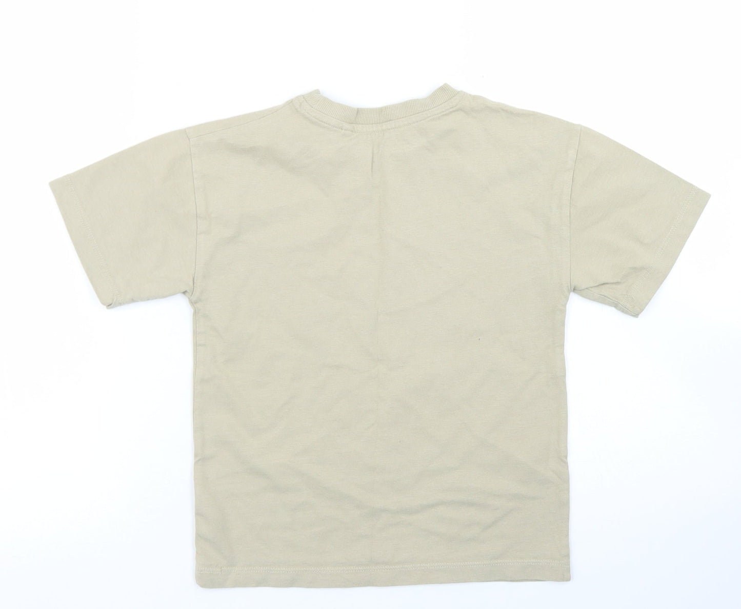 NEXT Girls Brown  Cotton Basic T-Shirt Size 6 Years Crew Neck