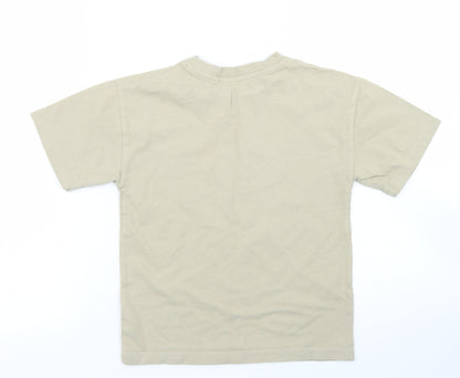 NEXT Girls Brown  Cotton Basic T-Shirt Size 6 Years Crew Neck