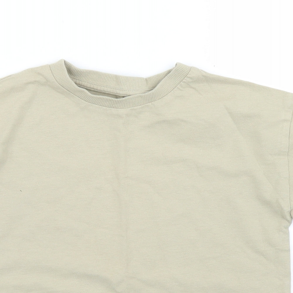 NEXT Girls Brown  Cotton Basic T-Shirt Size 6 Years Crew Neck