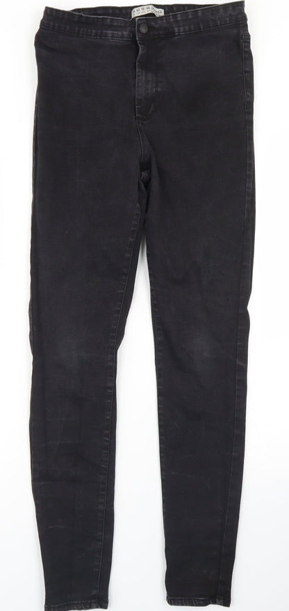 Denim Co Womens Black  Cotton Skinny Jeans Size 14 L28 in Regular Button