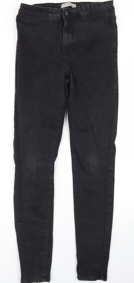 Denim Co Womens Black  Cotton Skinny Jeans Size 14 L28 in Regular Button