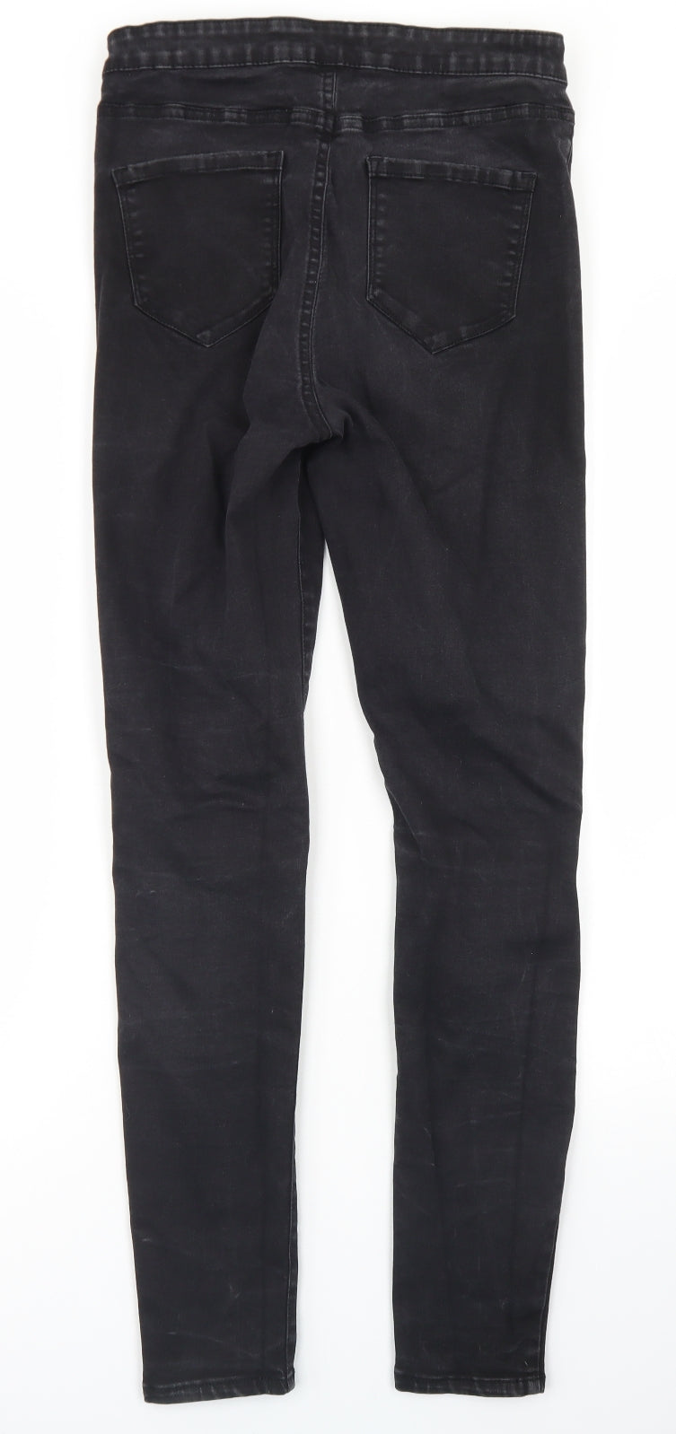 Denim Co Womens Black  Cotton Skinny Jeans Size 14 L28 in Regular Button