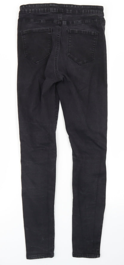 Denim Co Womens Black  Cotton Skinny Jeans Size 14 L28 in Regular Button