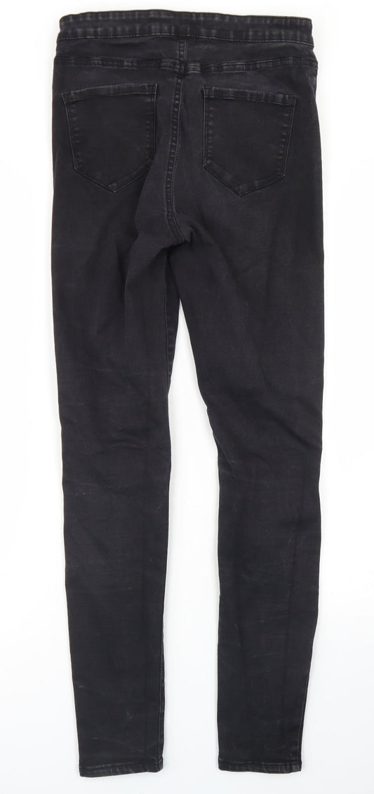 Denim Co Womens Black  Cotton Skinny Jeans Size 14 L28 in Regular Button