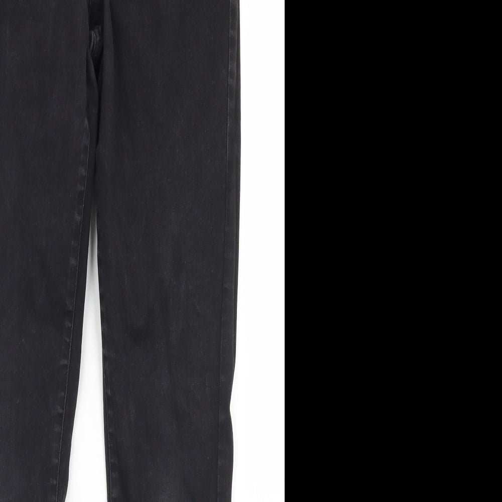 Denim Co Womens Black  Cotton Skinny Jeans Size 14 L28 in Regular Button