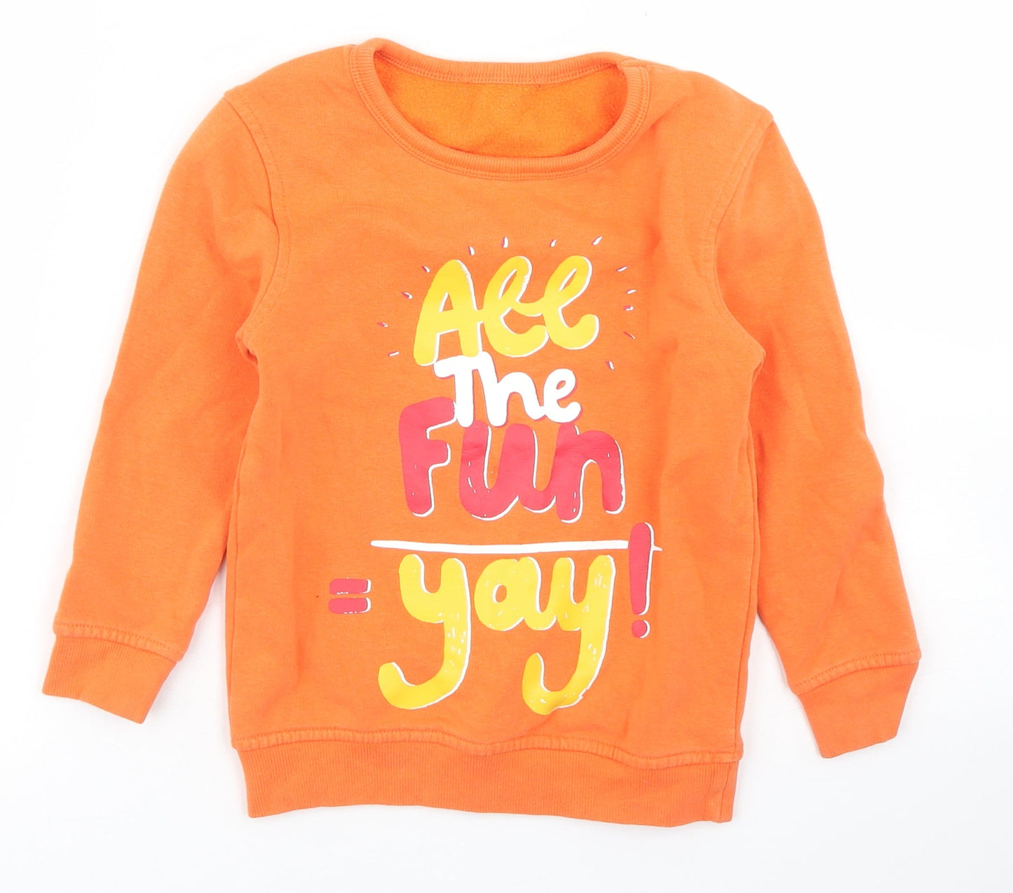 George Boys Orange  Cotton Pullover Sweatshirt Size 4-5 Years