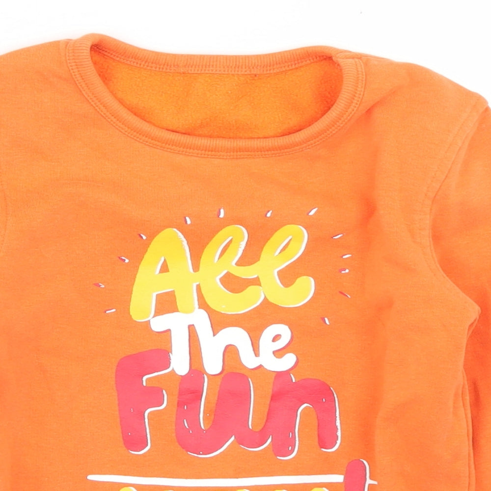 George Boys Orange  Cotton Pullover Sweatshirt Size 4-5 Years