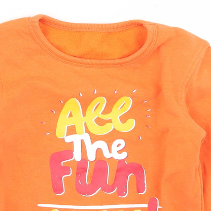 George Boys Orange  Cotton Pullover Sweatshirt Size 4-5 Years