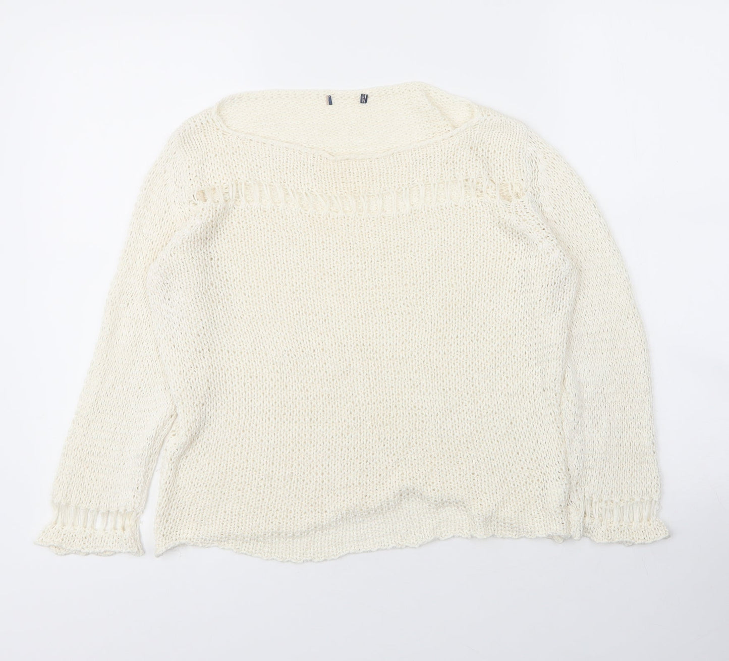 Womens UK Size 4 Preworn Ivory Cape Jumper