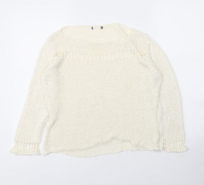 Womens UK Size 4 Preworn Ivory Cape Jumper