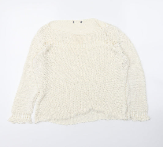 Womens UK Size 4 Preworn Ivory Cape Jumper