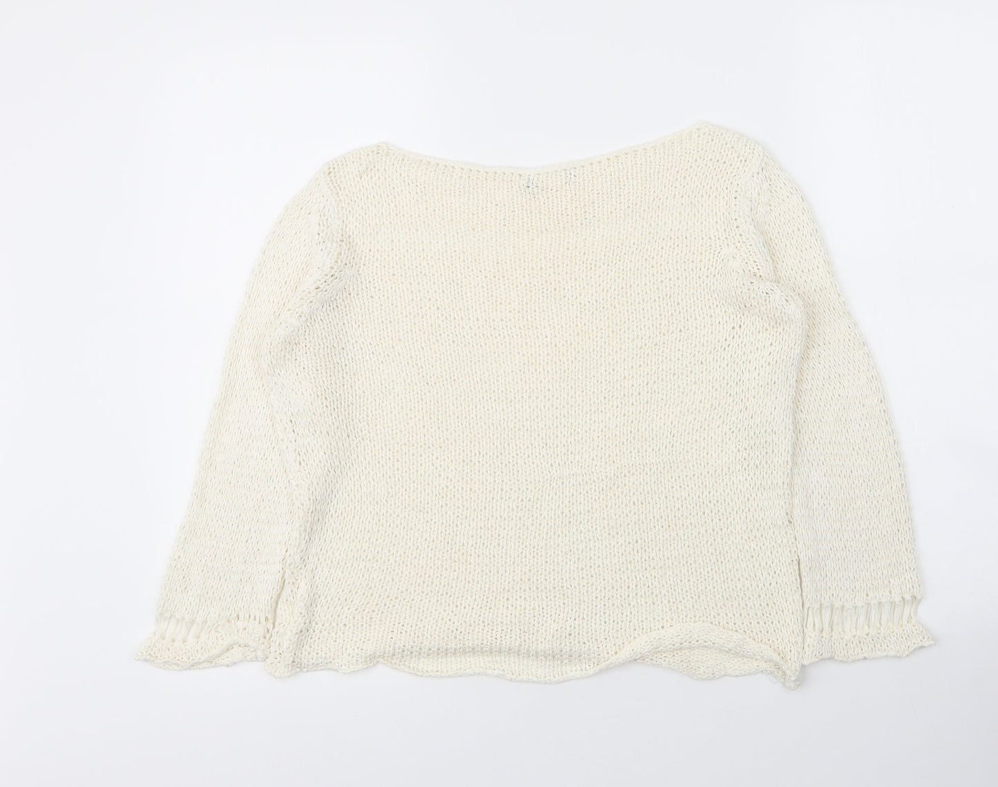 Womens UK Size 4 Preworn Ivory Cape Jumper